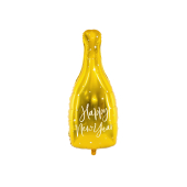 Фольгированный воздушный шар Бутылка - Happy New Year, 32x82см, золото
