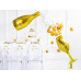 Folija balona pudele - laimīgs Jaunais gads, 32x82cm, zelta