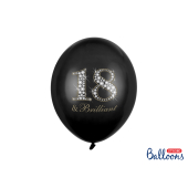 Balloons 30cm, 18 & Brilliant, Pastel Black (1 pkt / 6 pc.)