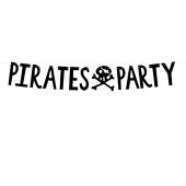 Баннер Pirates Party, черный, 14x100см