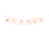 Banner Mr Mrs, light pink, 15 x 85 cm