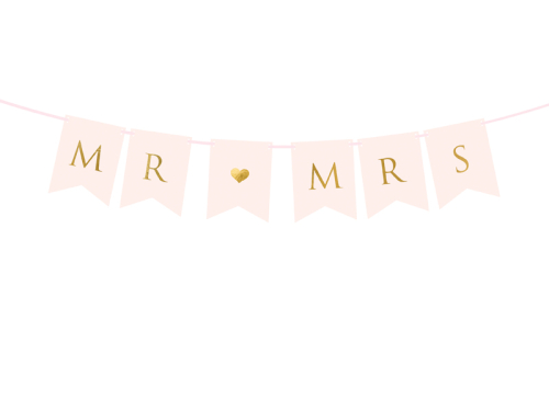 Banner Mr Mrs, light pink, 15 x 85 cm Banner Mr Mrs, light pink, 15 x 85 cm