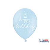 Strong Balloons 30cm, happy..., P. B. Blue (1 pkt / 6 pc.)