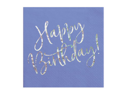 Салфетки Happy Birthday, темно-синие, 33x33см (1 упаковка / 20 шт.)