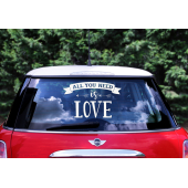 Wedding day car sticker - All you need is love, 33x45cm