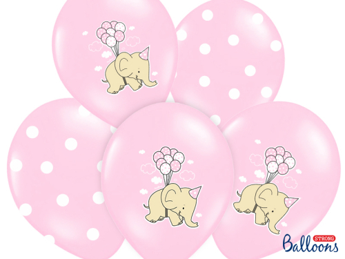 Balloons 30cm, Elephant, Pastel Pink Mix (1 pkt / 50 pc.)
