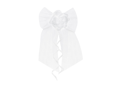 Bows with a rose, white, 18cm (1 pkt / 2 pc.)