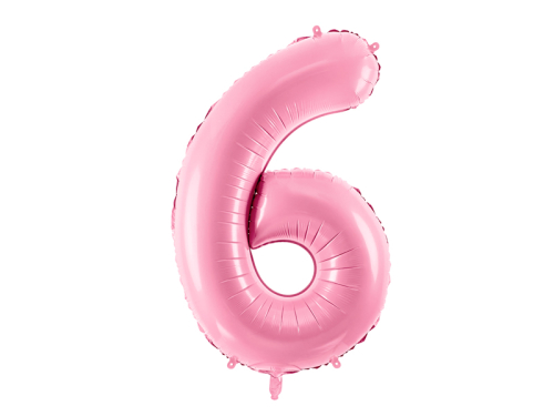 Folija balonu numurs '' 6 '', 86cm, rozā