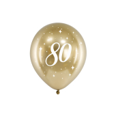 Glancēts baloni 30cm, 80, zelts (1 pkt / 6 gab.)