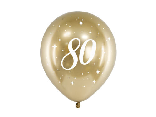 Glancēts baloni 30cm, 80, zelts (1 pkt / 6 gab.)