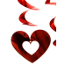 Swirls Hearts, красные, 60см (1 шт. / 5 шт.)