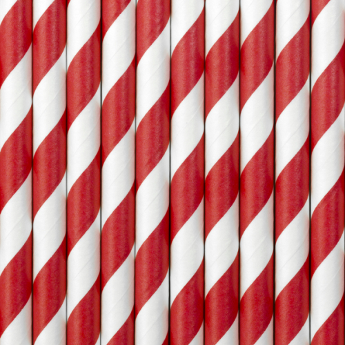Paper Straws, red, 19.5cm (1 pkt / 10 pc.) Paper Straws, red, 19.5cm (1 pkt / 10 pc.)