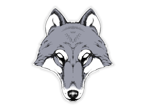 Maska Vilks, 28 x 32 cm Maska Vilks, 28 x 32 cm