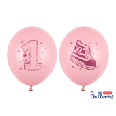 Balloons 30cm, Sneaker - Number 1, Pastel Pink (1 pkt / 6 pc.)