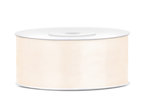 Satin Ribbon, light cream, 25mm/25m (1 pc. / 25 lm) Satin Ribbon, light cream, 25mm/25m (1 pc. / 25 lm)