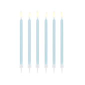 Vienkāršas dzimšanas dienas sveces, gaiši zilas, 14 cm (1 gab. / 12 gab.)