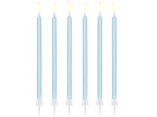 Vienkāršas dzimšanas dienas sveces, gaiši zilas, 14 cm (1 gab. / 12 gab.)