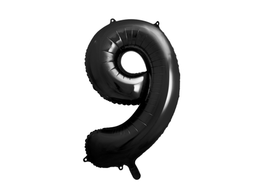 Folijas balonu numurs '' 9 '', 86cm, melns
