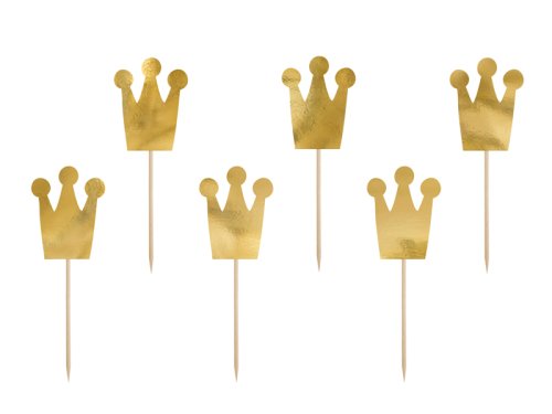 Cupcake toppers Princess - Crowns (1 pkt / 6 pc.)