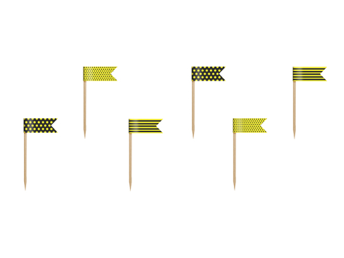 Cupcake Toppers Mini Flags Bee, микс, 7см (1 упаковка / 6 шт.) Cupcake Toppers Mini Flags Bee, микс, 7см (1 упаковка / 6 шт.)