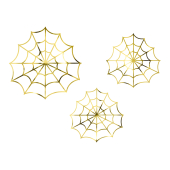 Papīra rotājumi - Zirnekļa tīkli, zelta (1 gab. / 3 gab.)