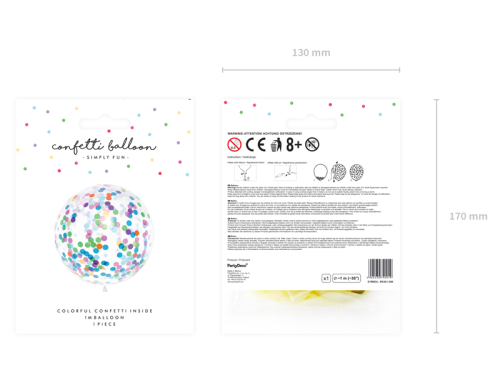 Confetti balloon - circles, 1m, mix Confetti balloon - circles, 1m, mix