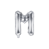 Воздушный шар из фольги Буква "M", 35см, серебро