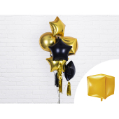 Folija balons Cubic, 35x35x35cm, zelts
