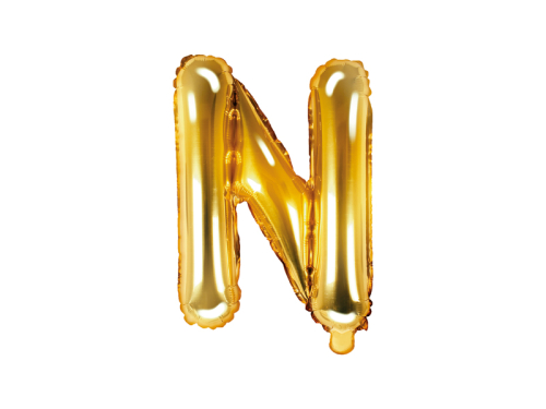 Folija balona burts "N", 35cm, zelts