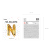 Folija balona burts "N", 35cm, zelts