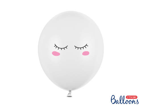 Balloons 30cm Smiley, Pastel Pure White (1 pkt / 6 pc.)