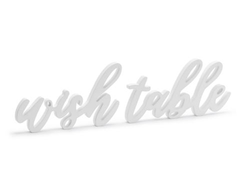 Деревянный стол с надписью Wish table, белый, 40x10см