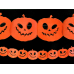 Tissue paper garland Pumpkins, orange, 3m