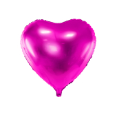 Folija balona sirds, 45 cm, tumši rozā