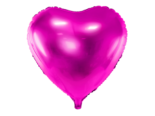 Folija balona sirds, 45 cm, tumši rozā