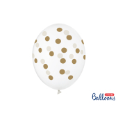 Balloons 30cm, Dots, Crystal Clear (1 pkt / 6 pc.)