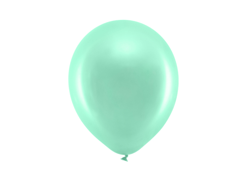 Varavīksnes baloni 23 cm metāliski, piparmētra (1 gab. / 100 gab.)