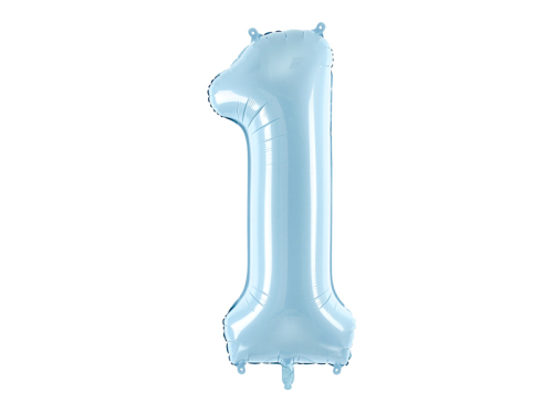 Folija balonu numurs '' 1 '', 86cm, gaiši zils