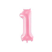 Фольга Баллон номер '' 1 '', 86см, розовый