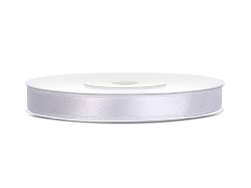 Satin Ribbon, white, 6mm/25m (1 pc. / 25 lm) Satin Ribbon, white, 6mm/25m (1 pc. / 25 lm)
