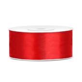 Satin Ribbon, red, 25mm/25m (1 pc. / 25 lm)