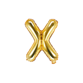 Folija balona burts &quot;X&quot;, 35 cm, zelts