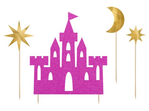 Cake topper Princess - Castle, 17-21.5cm (1 pkt / 4 pc.)