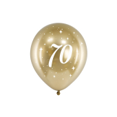 Glossy baloni 30cm, 70, zelts (1 pkt / 6 gab.)