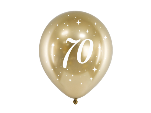 Glossy baloni 30cm, 70, zelts (1 pkt / 6 gab.)