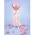 Сердце из фольги с воздушным шаром, 61см, розовое золото