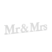 Koka uzraksts Mr &amp; Mrs, balts, 50x9,5cm