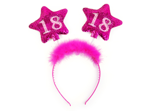 Headband with stars 18, pink Headband with stars 18, pink