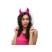 Headband Devil with fur and a veil, pink