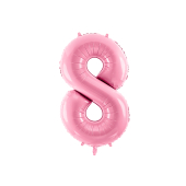 Folijas balonu numurs '' 8 '', 86cm, rozā